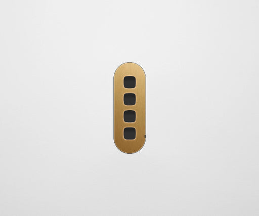 ZETR 13 Flush Series 4 Gang Carbon Nano Cover Plate Nano Brass HPM