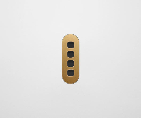 ZETR 13 Flush Series 4 Gang Carbon Nano Cover Plate Nano Brass HPM