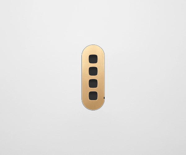 ZETR 13 Flush Series 4 Gang Carbon Cover Plate Natural Brass HPM