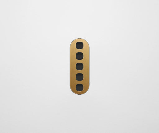 ZETR 13 Flush Series 5 Gang Carbon Nano Cover Plate Nano Brass Clipsal