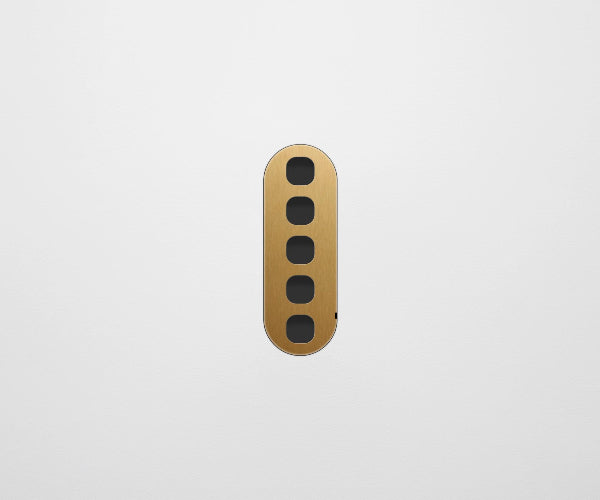 ZETR 13 Flush Series 5 Gang Carbon Nano Cover Plate Nano Brass Clipsal