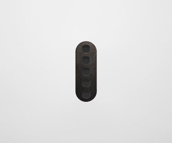 ZETR 13 Flush Series 5 Gang Carbon Nano Cover Plate Nano Black Steel Clipsal