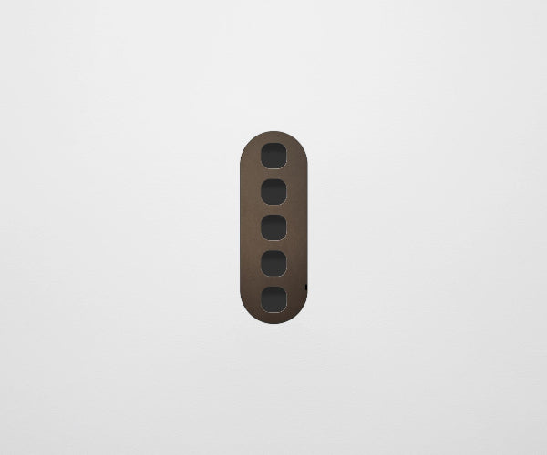 ZETR 13 Flush Series 5 Gang Carbon Cover Plate Bronze Clipsal