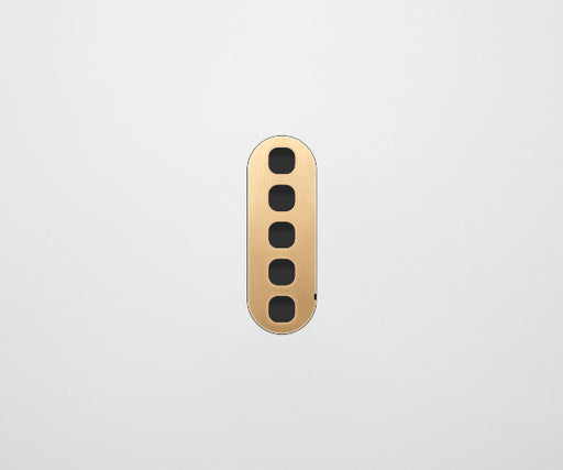 ZETR 13 Flush Series 5 Gang Carbon Cover Plate Natural Brass Clipsal