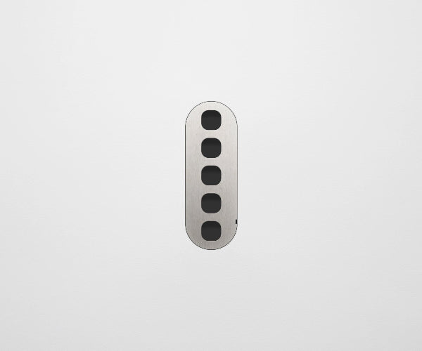 ZETR 13 Flush Series 5 Gang Carbon Nano Cover Plate Nano Steel Clipsal