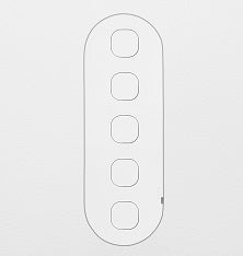 ZETR 13 Series 5 Gang Switch Grid With Faceplate