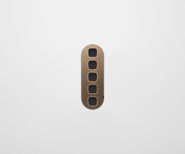 ZETR 13 Flush Series 5 Gang Carbon Cover Plate Aged Brass HPM