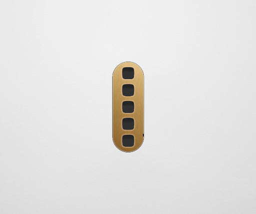 ZETR 13 Flush Series 5 Gang Carbon Nano Cover Plate Nano Brass HPM