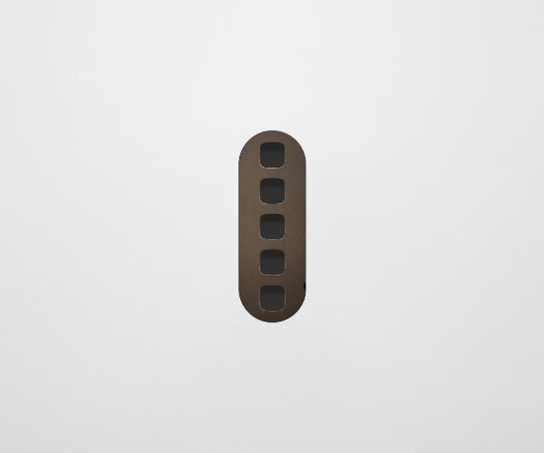 ZETR 13 Flush Series 5 Gang Carbon Cover Plate Bronze HPM