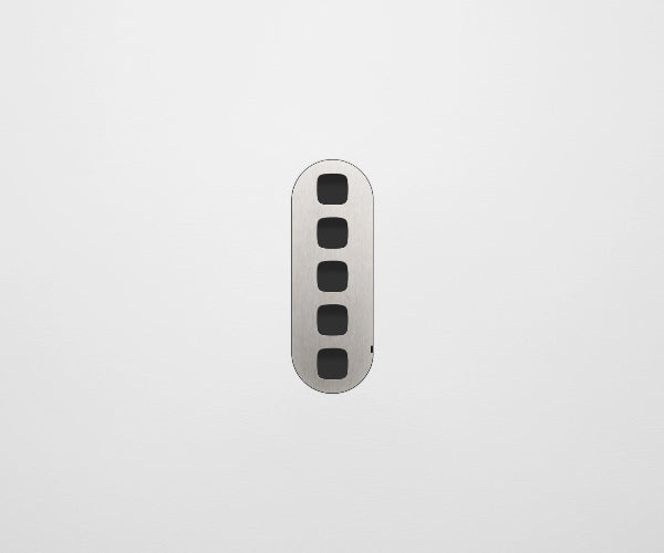 ZETR 13 Flush Series 5 Gang Carbon Nano Cover Plate Nano Steel HPM