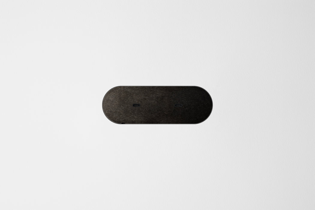 Dual USB-C black steel