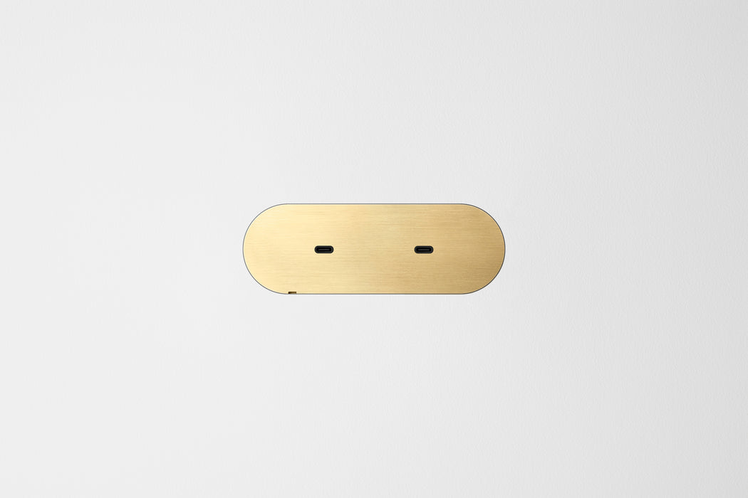 Dual USB-C Natural brass