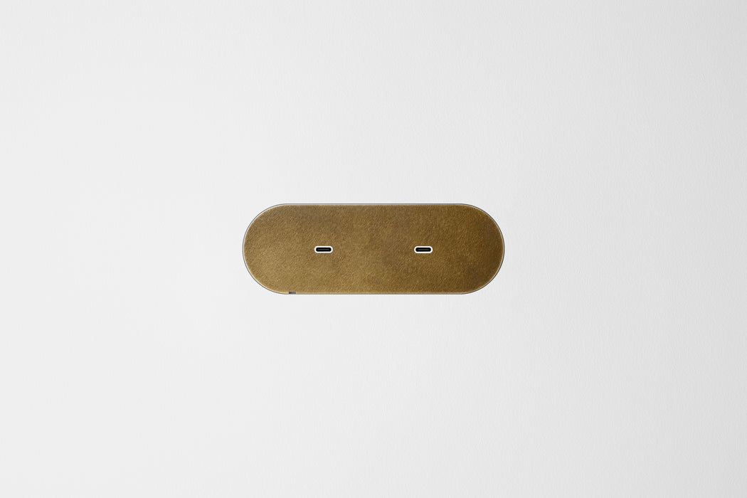 Dual USB-C Natural aged brass