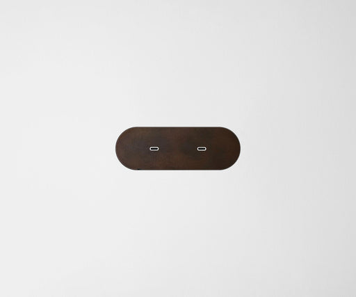 Dual USB-C Carbon Cover Plate Bronze white