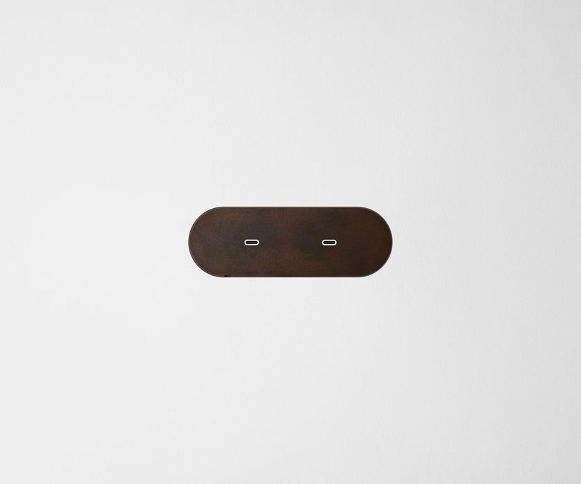 Dual USB-C Carbon Cover Plate Bronze white