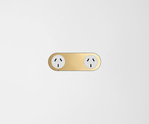 ZETR Double Powerpoint Carbon Cover Plate Natural Brass White