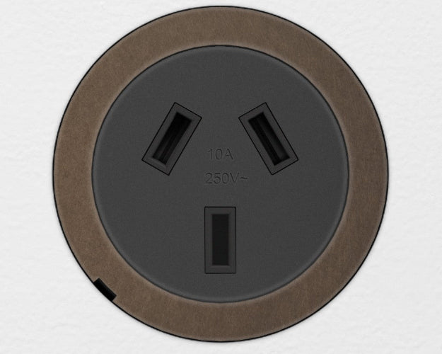 ZETR 48 Carbon Black Single Powerpoint Cover Plate Bronze