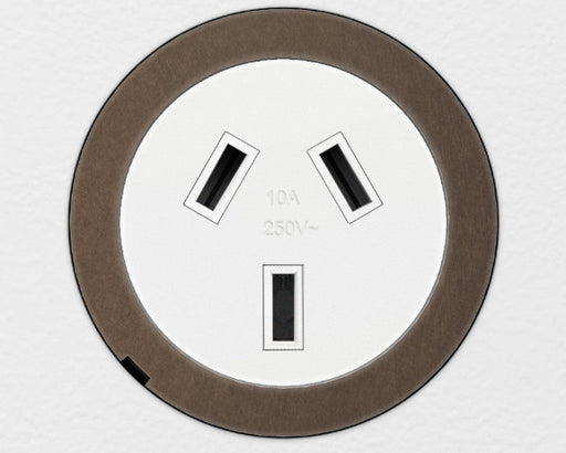 ZETR 48 Carbon White Single Powerpoint Cover Plate Bronze