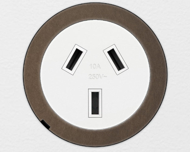 ZETR 48 Carbon White Single Powerpoint Cover Plate Bronze