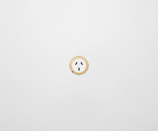 ZETR 48 Carbon White Single Powerpoint Cover Plate Natural Brass