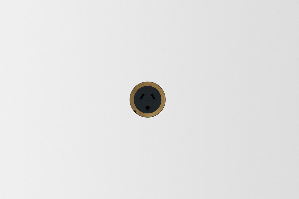 ZETR 48 Carbon Black outlet round pin in aged brass