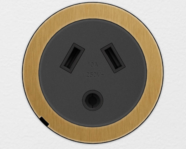 ZETR 48 Carbon Black Single Powerpoint Cover Plate With Round Pin  Nano Brass