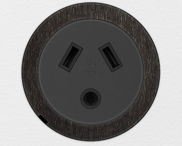 ZETR 48 Carbon Black Single Powerpoint Cover Plate With Round Pin  Black Steel