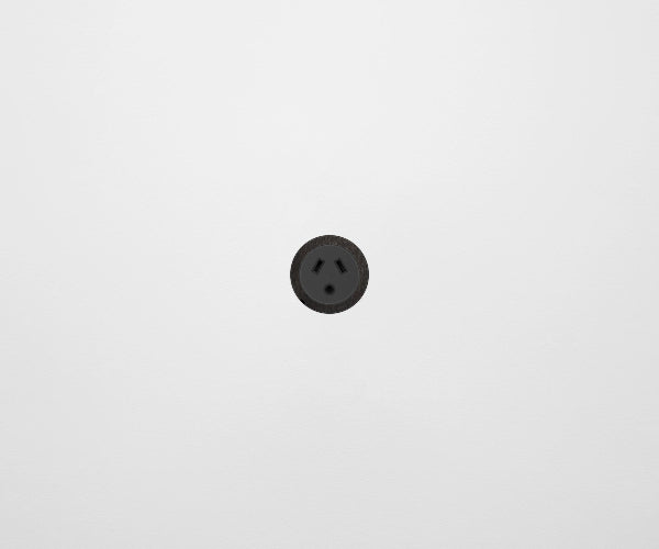 ZETR 48 Carbon Black Single Powerpoint Cover Plate With Round Pin Black Steel