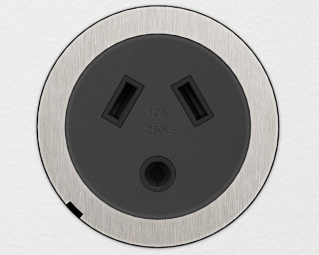 ZETR 48 Carbon Black Single Powerpoint Cover Plate With Round Pin  Steel