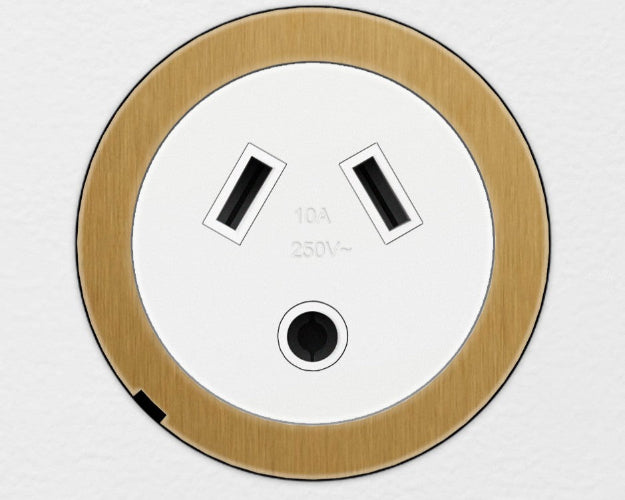 ZETR 48 Carbon Black Single Powerpoint Cover Plate With Round Pin  Nano Brass