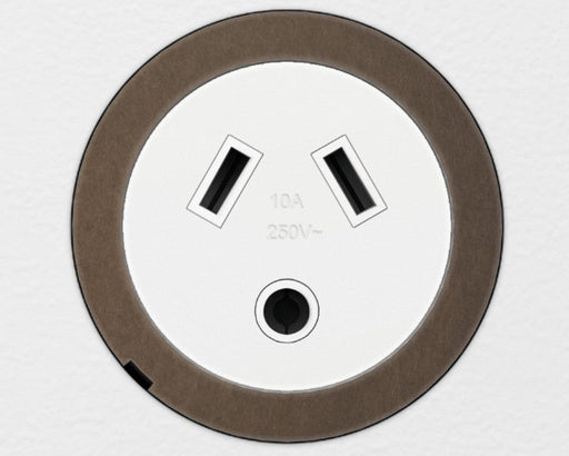 ZETR 48 Carbon Black Single Powerpoint Cover Plate With Round Pin  Bronze