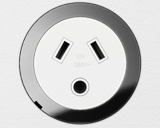 ZETR 48 Carbon Black Single Powerpoint Cover Plate With Round Pin  Mirror