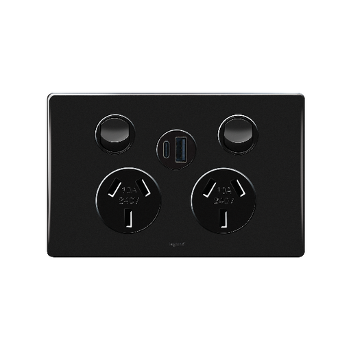 Legrand Excel Life Double Powerpoint With USB A+C 15W Charger