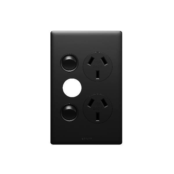 Legrand Excel Life Vertical Double Powerpoint With Extra Function Hole, Available in 5 Colours