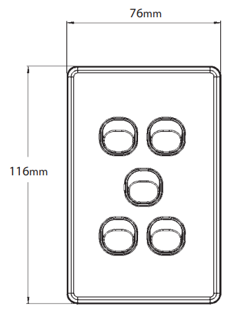 Flat Cat Switch Plate Vertical dimensions