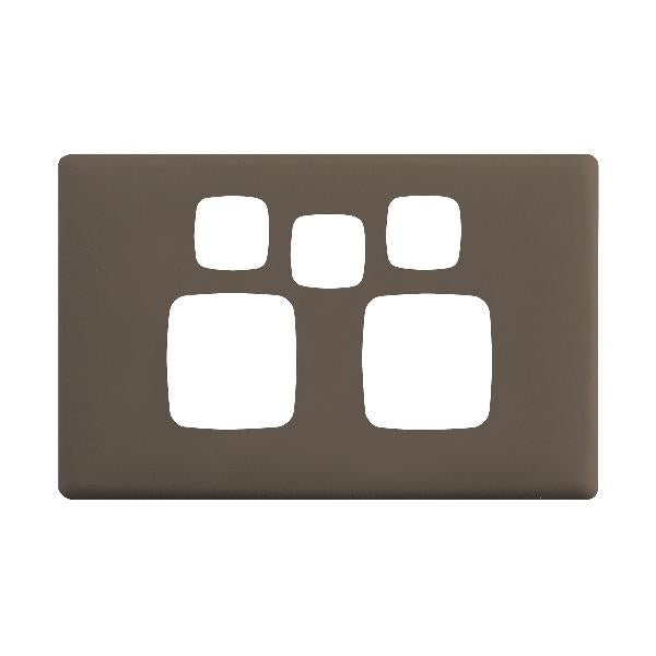 HPM Linea Double Switch Socket With Extra Switch - Cover Plate Only, Wet Elephant