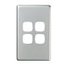 HPM Excel cover plate 4 gang switch matt silver