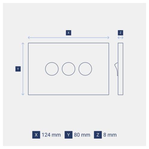 Legrand INSPYRA 3 Gang Switch Dimensions