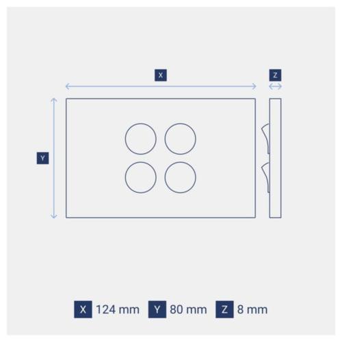 Legrand INSPYRA 4 Gang Switch Dimensions