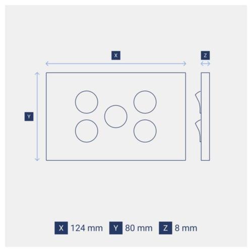 Legrand INSPYRA 5 Gang Switch Dimensions