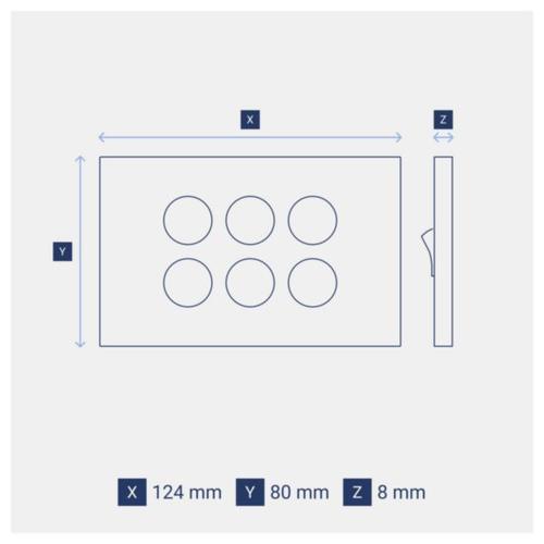 Legrand INSPYRA 6 Gang Switch Dimensions