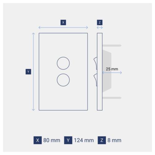 Legrand INSPYRA 2 Gang Vertical Switch, Available in 3 Colours