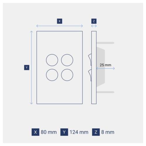 Legrand INSPYRA 4 Gang Vertical Switch, Available in 3 Colours