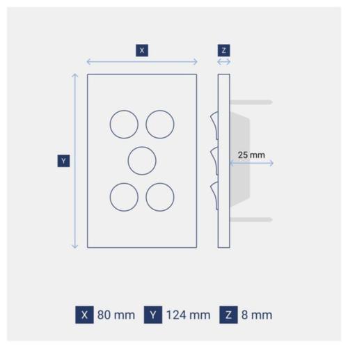 Legrand INSPYRA 5 Gang Vertical Switch, Available in 3 Colours