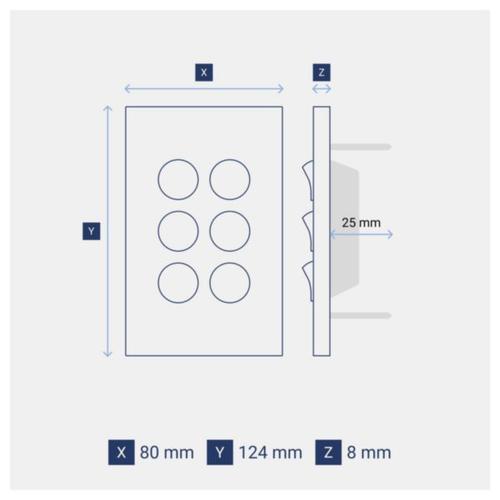 Legrand INSPYRA 6 Gang Vertical Switch, Available in 3 Colours