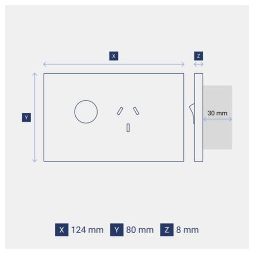 Legrand INSPYRA Single Powerpoint 20a dimensions