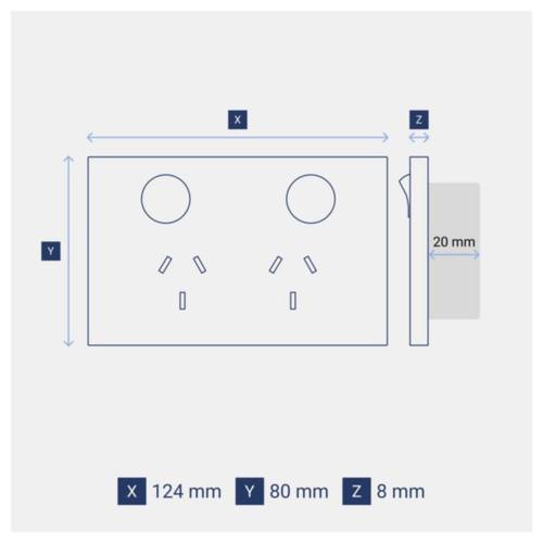 Legrand INSPYRA Double Powerpoint 10a Dimensions