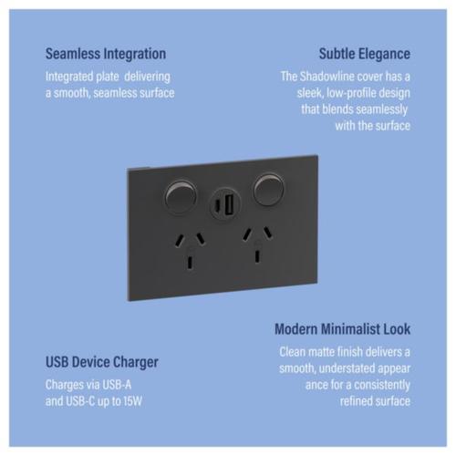 Legrand INSPYRA Double Powerpoint With USB A+C Charger Detail