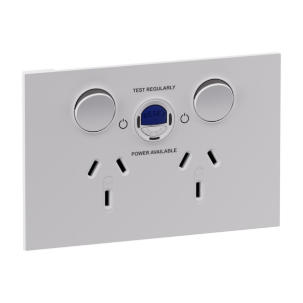 Legrand INSPYRA RCD Double Powerpoint 10mA Matte White