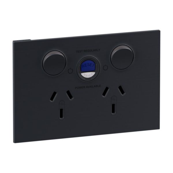Legrand INSPYRA RCD Double Powerpoint 30mA Matte Grey